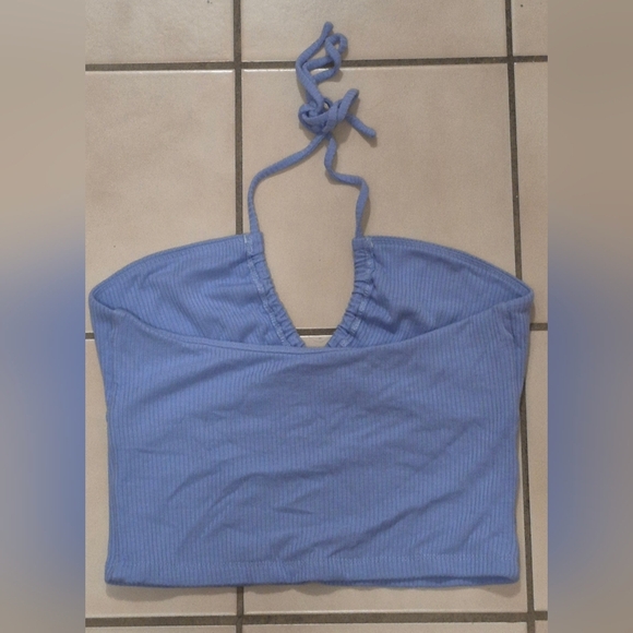 Wilfred Merci Ribbed Halter Tank — Light Blue (S) - Picture 2 of 5